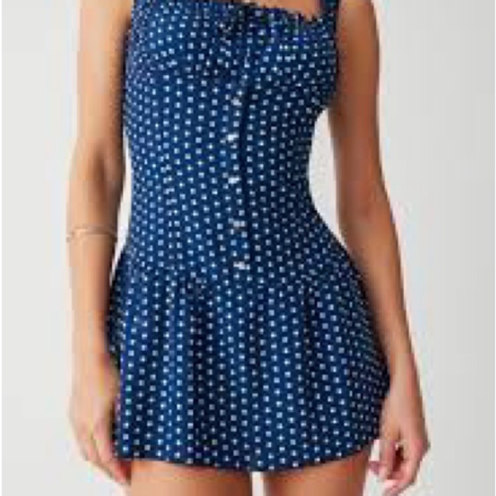 Navy Polka Dot Women's Dress